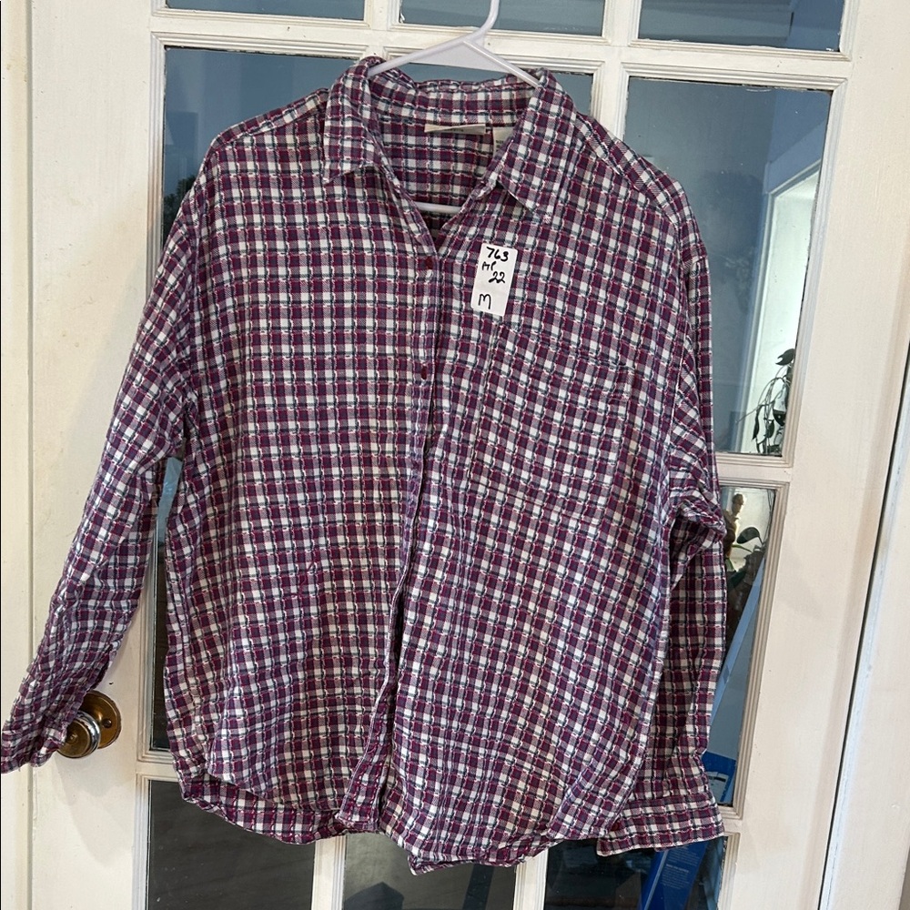 763.   Northern Reflections Burgundy and White Plaid Shirt